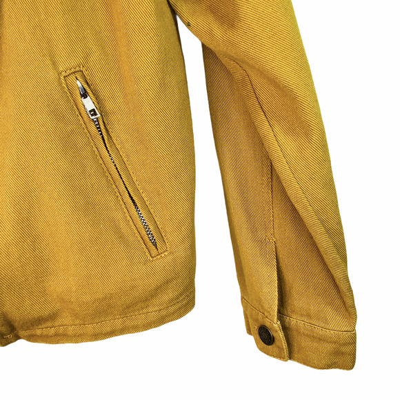 Carly Jean Los Angeles Mustard Yellow Denim Moto Jacket small CJLA - Picture 6 of 6